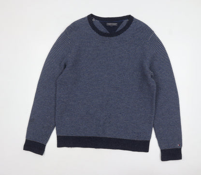Mens UK Size L Tommy Hilfiger Blue Pullover Jumper