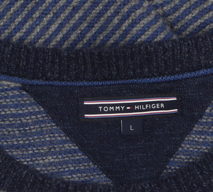 Mens UK Size L Tommy Hilfiger Blue Pullover Jumper