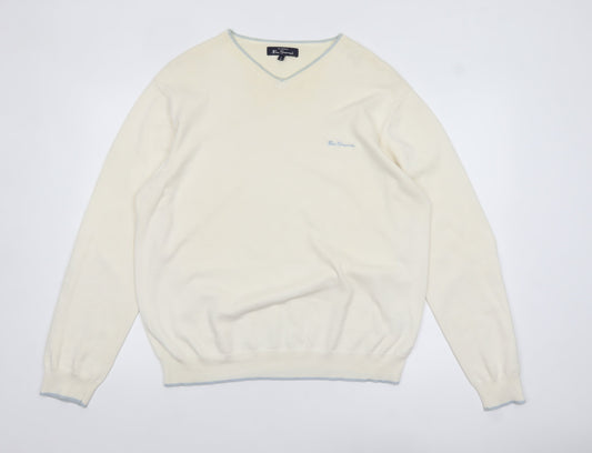 Mens UK Size XL Ben Sherman Ivory Pullover Jumper