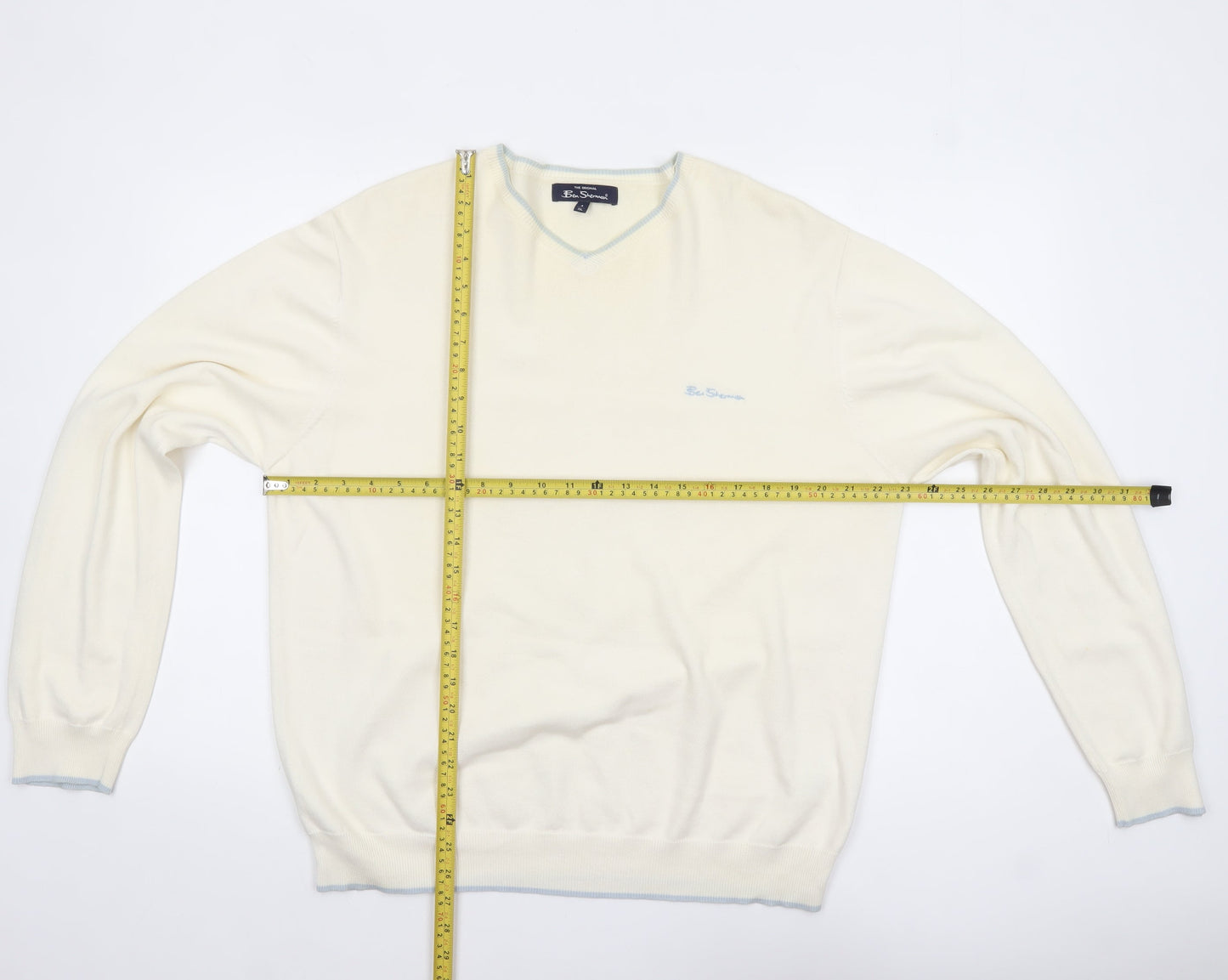 Mens UK Size XL Ben Sherman Ivory Pullover Jumper
