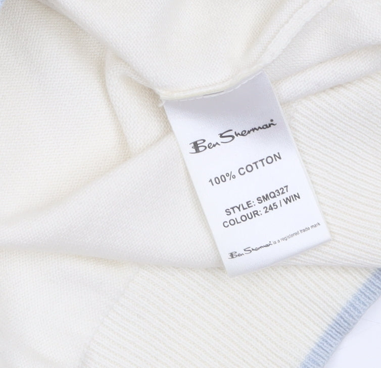 Mens UK Size XL Ben Sherman Ivory Pullover Jumper