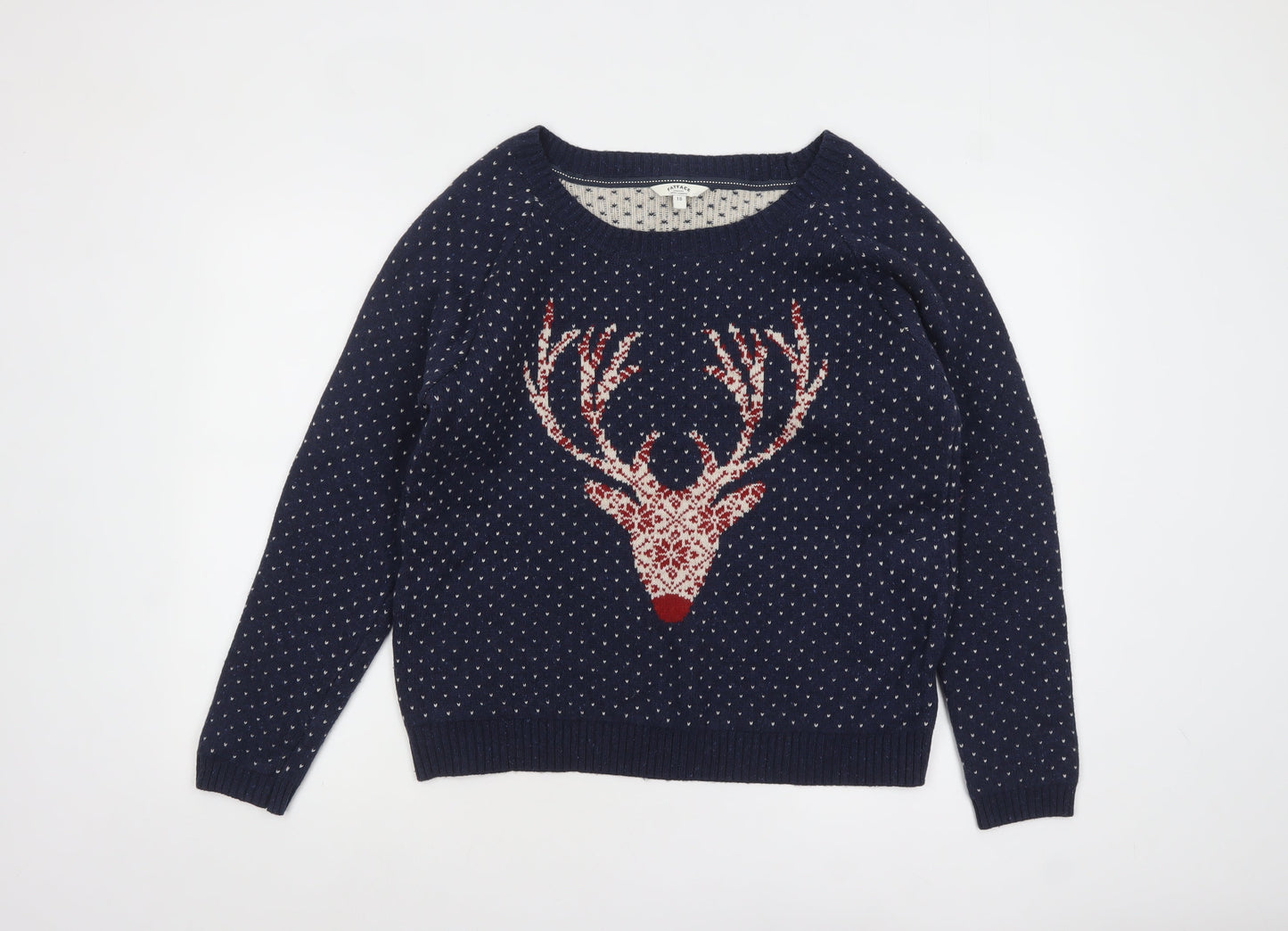 Womens UK Size 18 FatFace Blue Pullover Jumper