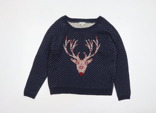 Womens UK Size 18 FatFace Blue Pullover Jumper