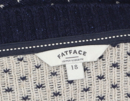 Womens UK Size 18 FatFace Blue Pullover Jumper