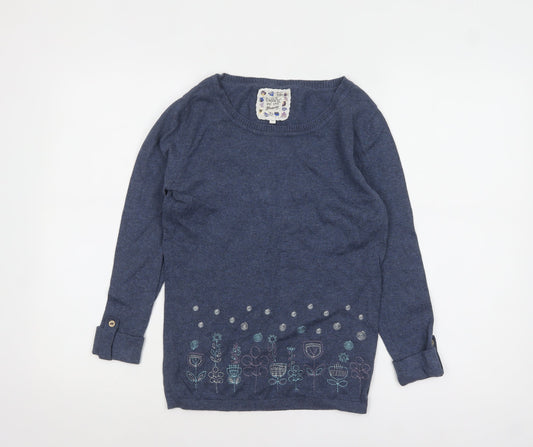 Womens UK Size 10 Mantaray Blue Pullover Jumper