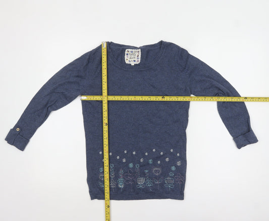 Womens UK Size 10 Mantaray Blue Pullover Jumper