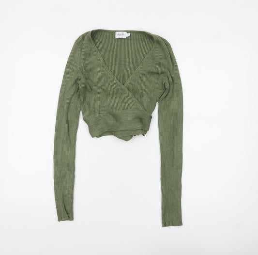 Womens UK Size M NA-KD Green Wrap Jumper