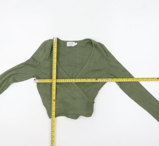 Womens UK Size M NA-KD Green Wrap Jumper