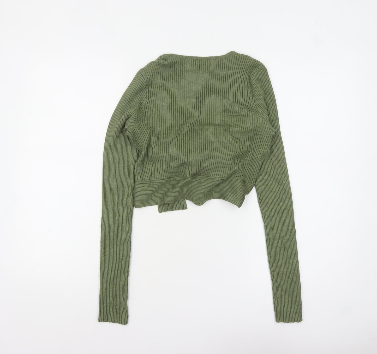 Womens UK Size M NA-KD Green Wrap Jumper