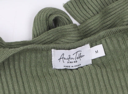 Womens UK Size M NA-KD Green Wrap Jumper