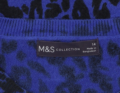 Womens UK Size 14 Marks and Spencer Blue Pullover Jumper