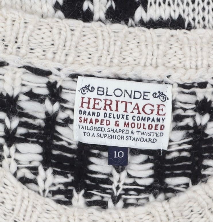 Womens UK Size 10 Blonde Heritage Black Pullover Jumper