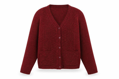 Honor Millburn Women's Red Acrylic Button Cardigan Size S 10-12