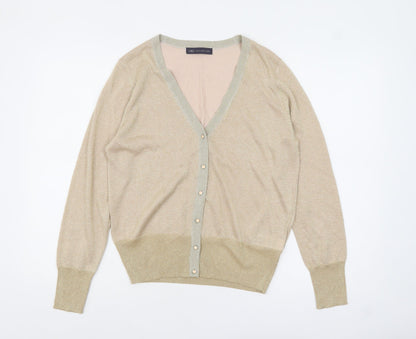 Womens UK Size M Marks and Spencer Beige Cardigan Jumper