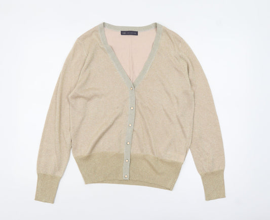 Womens UK Size M Marks and Spencer Beige Cardigan Jumper