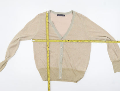 Womens UK Size M Marks and Spencer Beige Cardigan Jumper