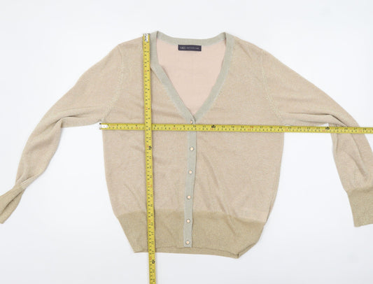 Womens UK Size M Marks and Spencer Beige Cardigan Jumper