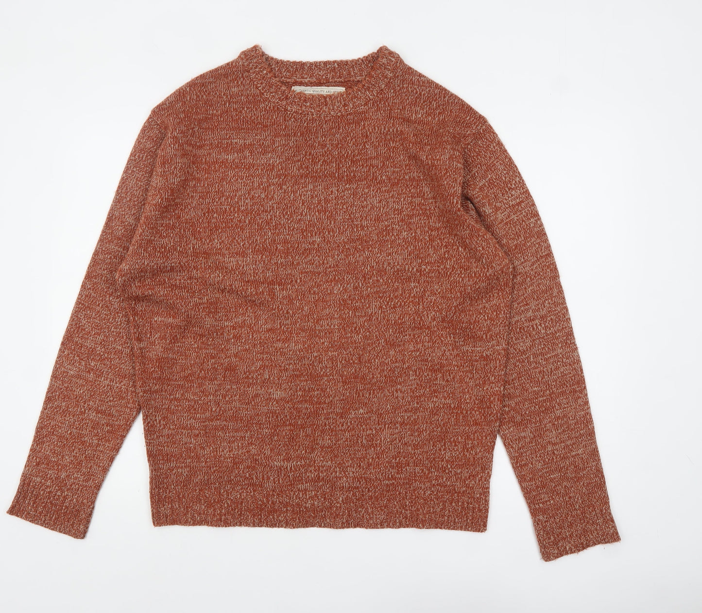 Mens UK Size L Sandstone Orange Pullover Jumper