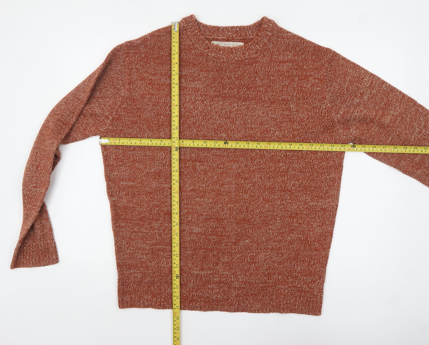 Mens UK Size L Sandstone Orange Pullover Jumper