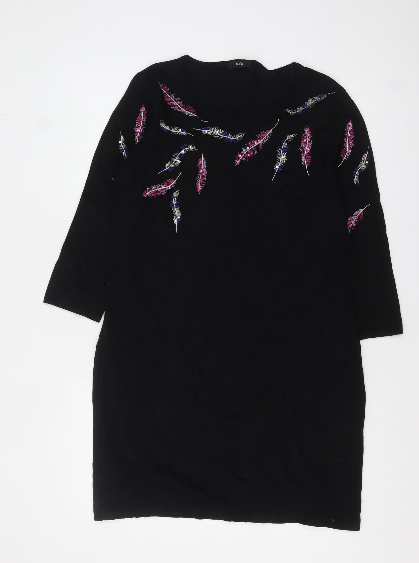 Womens UK Size 14 M&Co Black Pullover Jumper