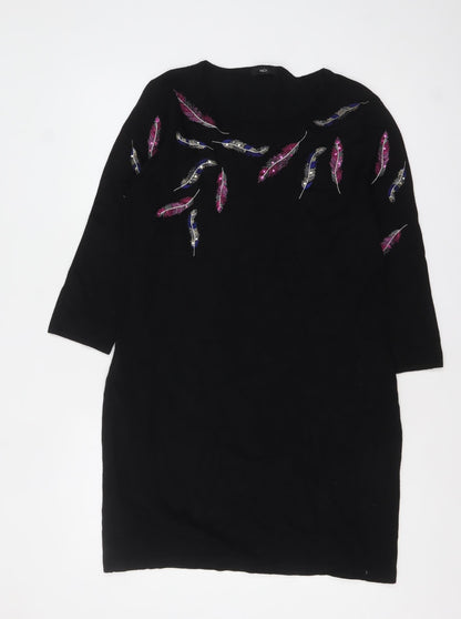 Womens UK Size 14 M&Co Black Pullover Jumper