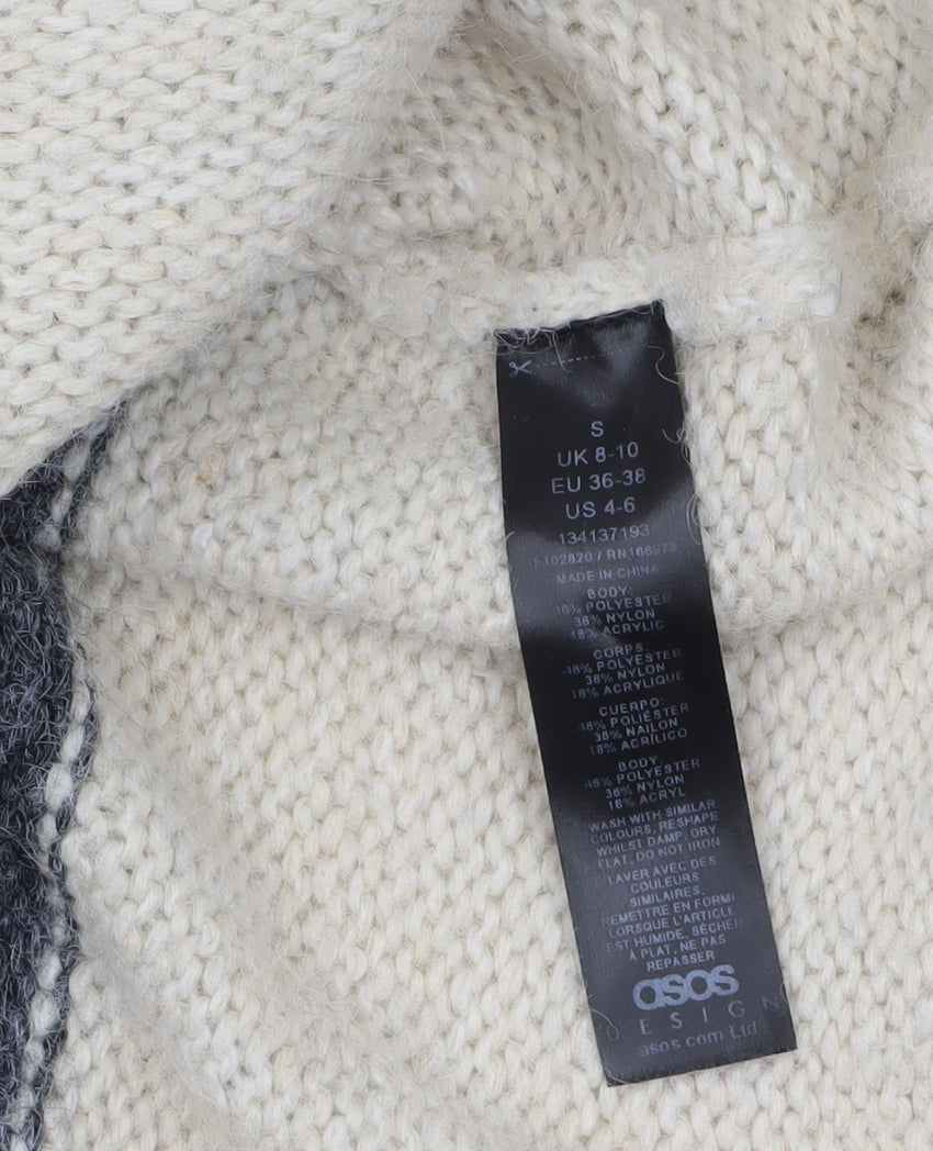 Womens UK Size S ASOS Grey Pullover Jumper