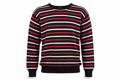 Jaeger Men’s Multicoloured Striped Cotton Jumper L Crew Neck