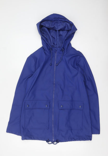 Womens UK Size 10 New Look Blue Rain Coat
