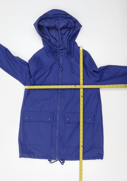Womens UK Size 10 New Look Blue Rain Coat