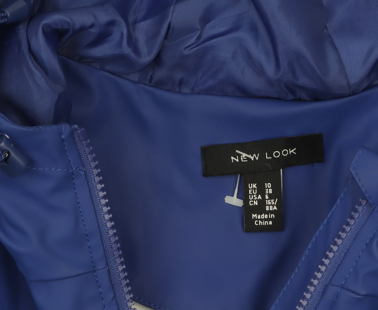 Womens UK Size 10 New Look Blue Rain Coat