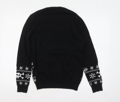 Mens UK Size S Primark Black Pullover Jumper