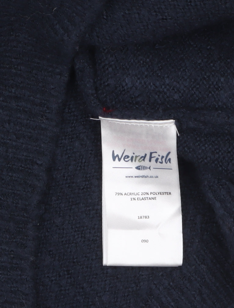 Womens UK Size 8 Weird Fish Blue Pullover Jumper