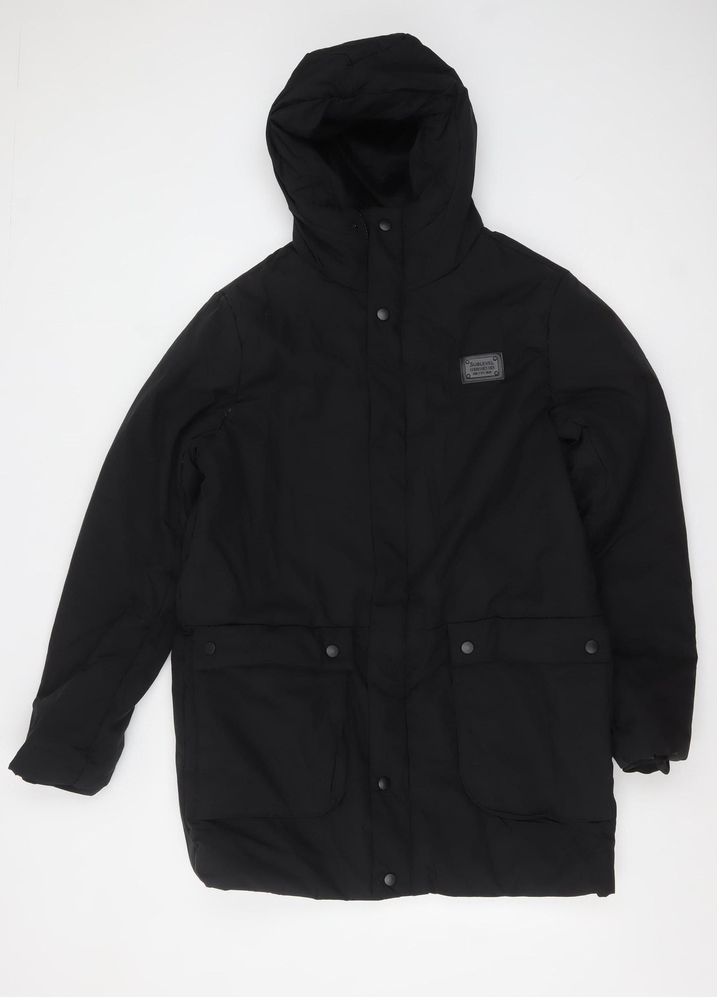 Womens UK Size M Jean Pascale Black Parka Coat