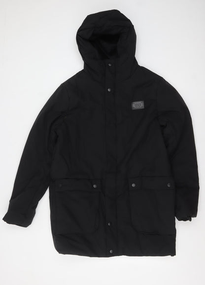 Womens UK Size M Jean Pascale Black Parka Coat