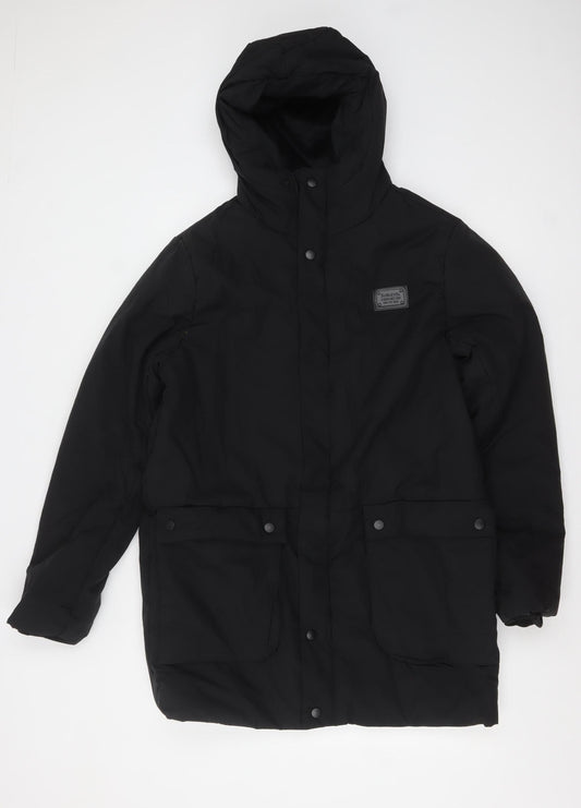 Womens UK Size M Jean Pascale Black Parka Coat