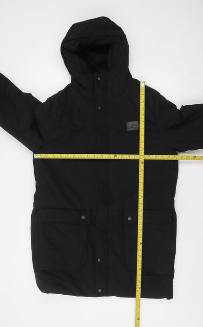 Womens UK Size M Jean Pascale Black Parka Coat