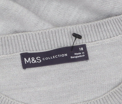 Womens UK Size 18 Marks and Spencer Grey Pullover Jumper