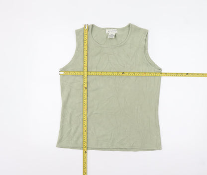 White Stag Women Green Knit Sleeveless Pullover Jumper L