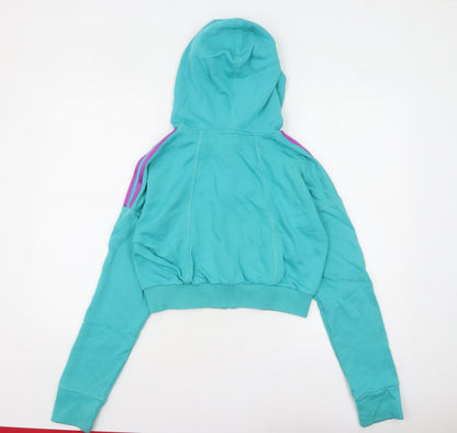 Womens UK Size 12-14 adidas Blue Full Zip Hoodie
