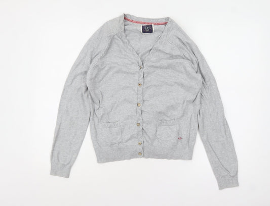 Womens UK Size L Mantaray Grey Cardigan Jumper
