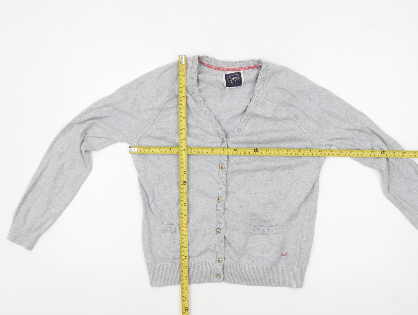 Womens UK Size L Mantaray Grey Cardigan Jumper