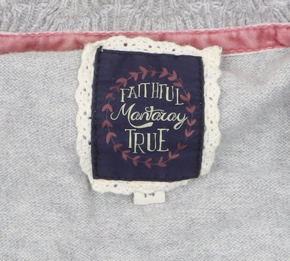 Womens UK Size L Mantaray Grey Cardigan Jumper