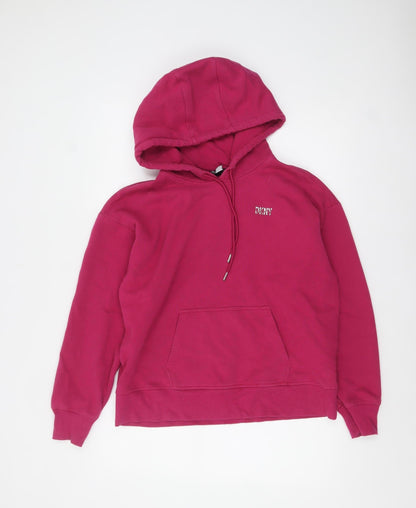 Womens UK Size M DKNY Pink Pullover Hoodie