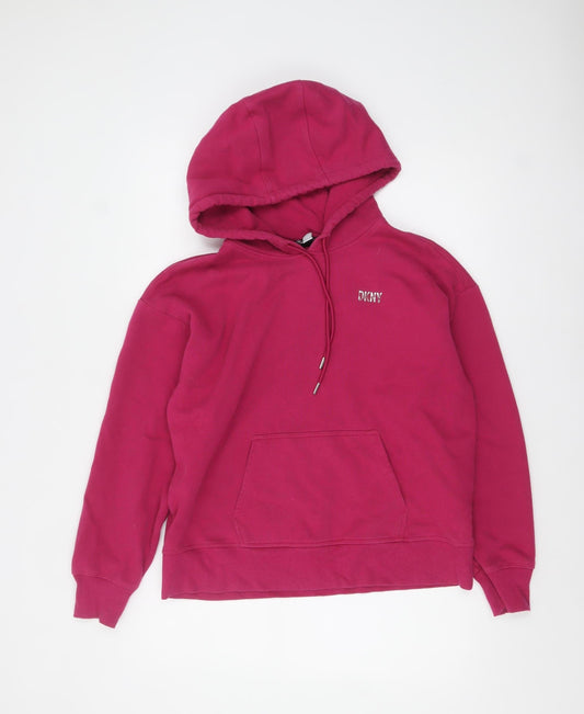 Womens UK Size M DKNY Pink Pullover Hoodie