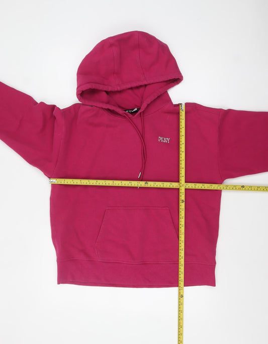 Womens UK Size M DKNY Pink Pullover Hoodie