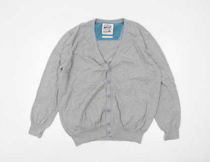 Mens UK Size 2XL St George by Duffer Grey Cardigan Jumper