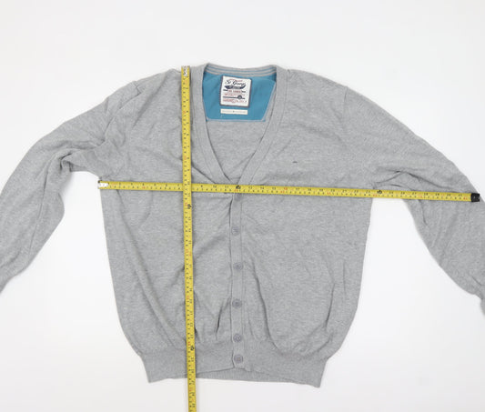 Mens UK Size 2XL St George by Duffer Grey Cardigan Jumper