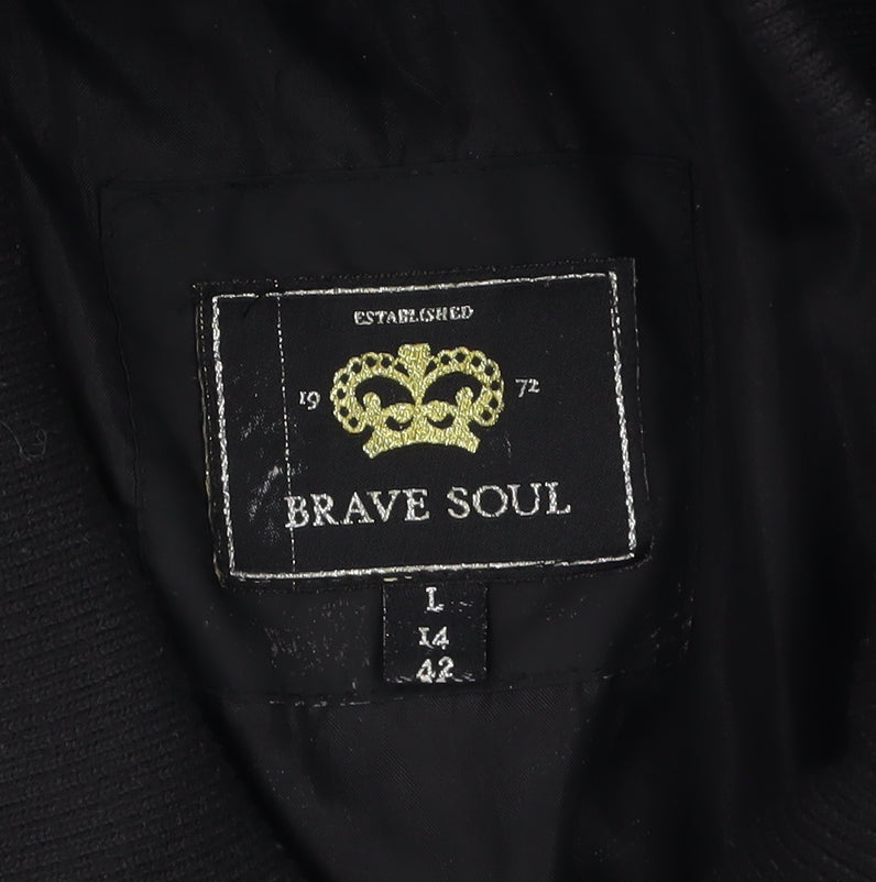 Womens UK Size 14 Brave Soul Black Puffer Jacket