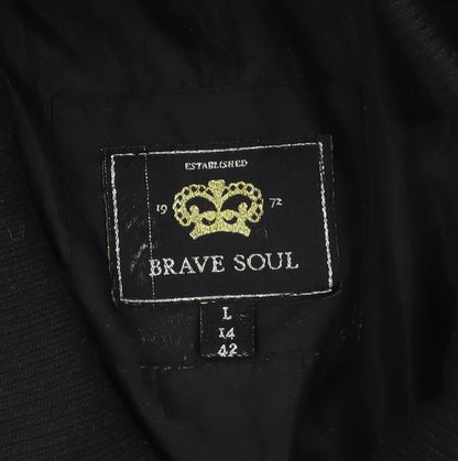 Womens UK Size 14 Brave Soul Black Puffer Jacket