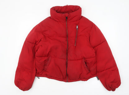 Womens UK Size 10 TALLY WEiJL Red Puffer Jacket